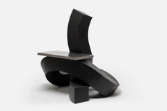 Chaise Dragon en contreplaqué teinté noir et aluminium de Chulan Kwak