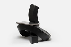 Chaise Dragon en contreplaqué teinté noir et aluminium de Chulan Kwak