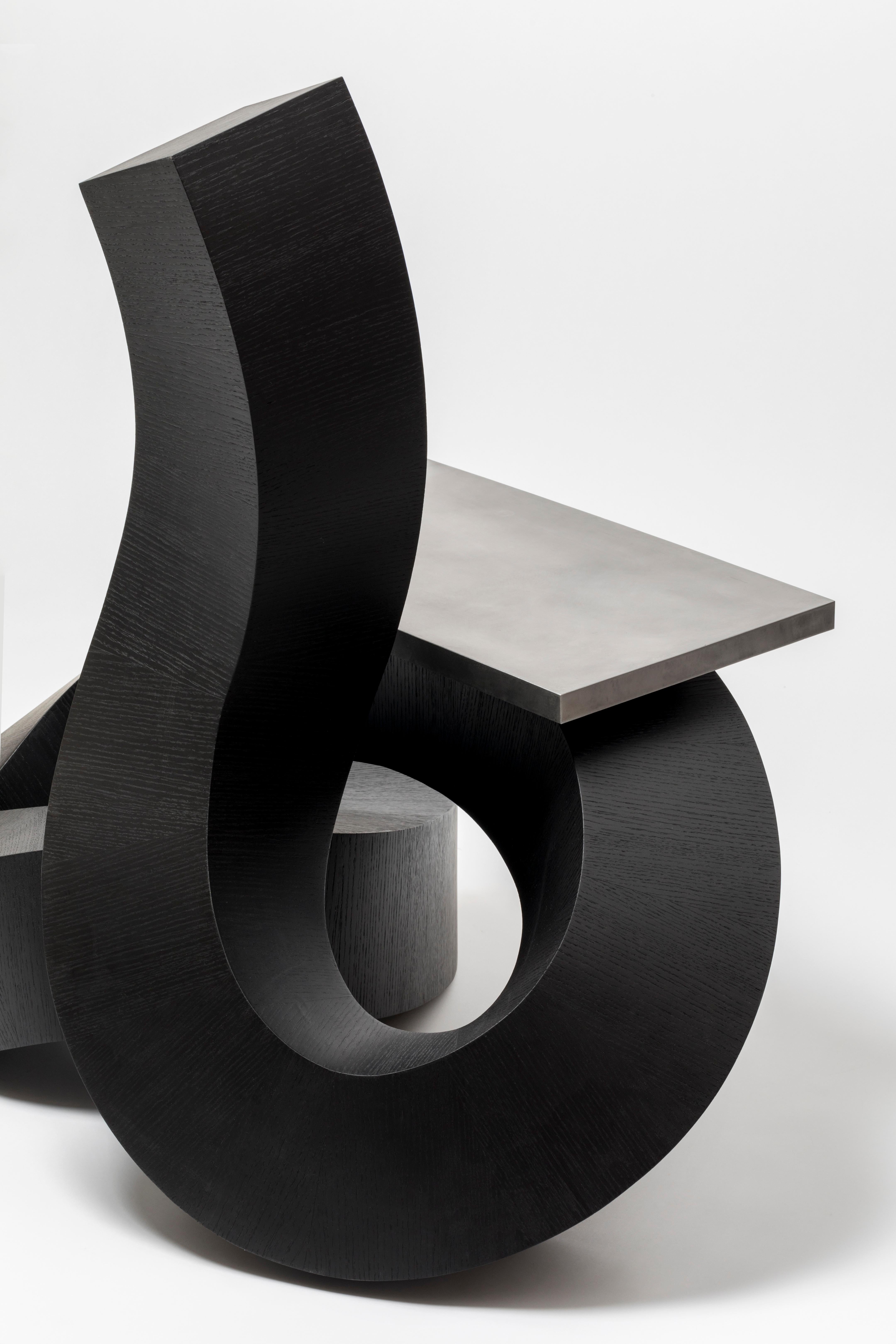 Dragon Chair Black Dyed Plywood and Aluminum by Chulan Kwak In New Condition For Sale In Beverly Hills, CA