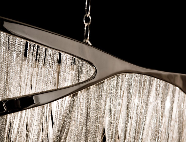 Dragon Chandelier Elegant, Draped Chandelier in Bronze or Stainless Steel For Sale at 1stDibs