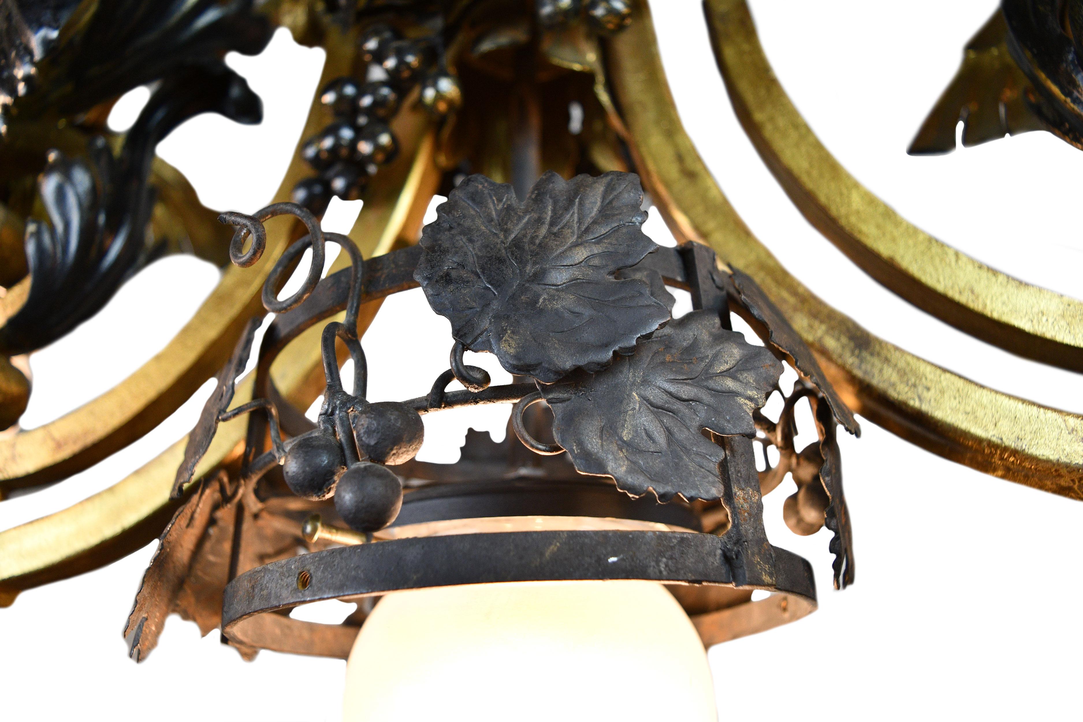 American Gothic Dragon Chandelier with Teardrop Shades