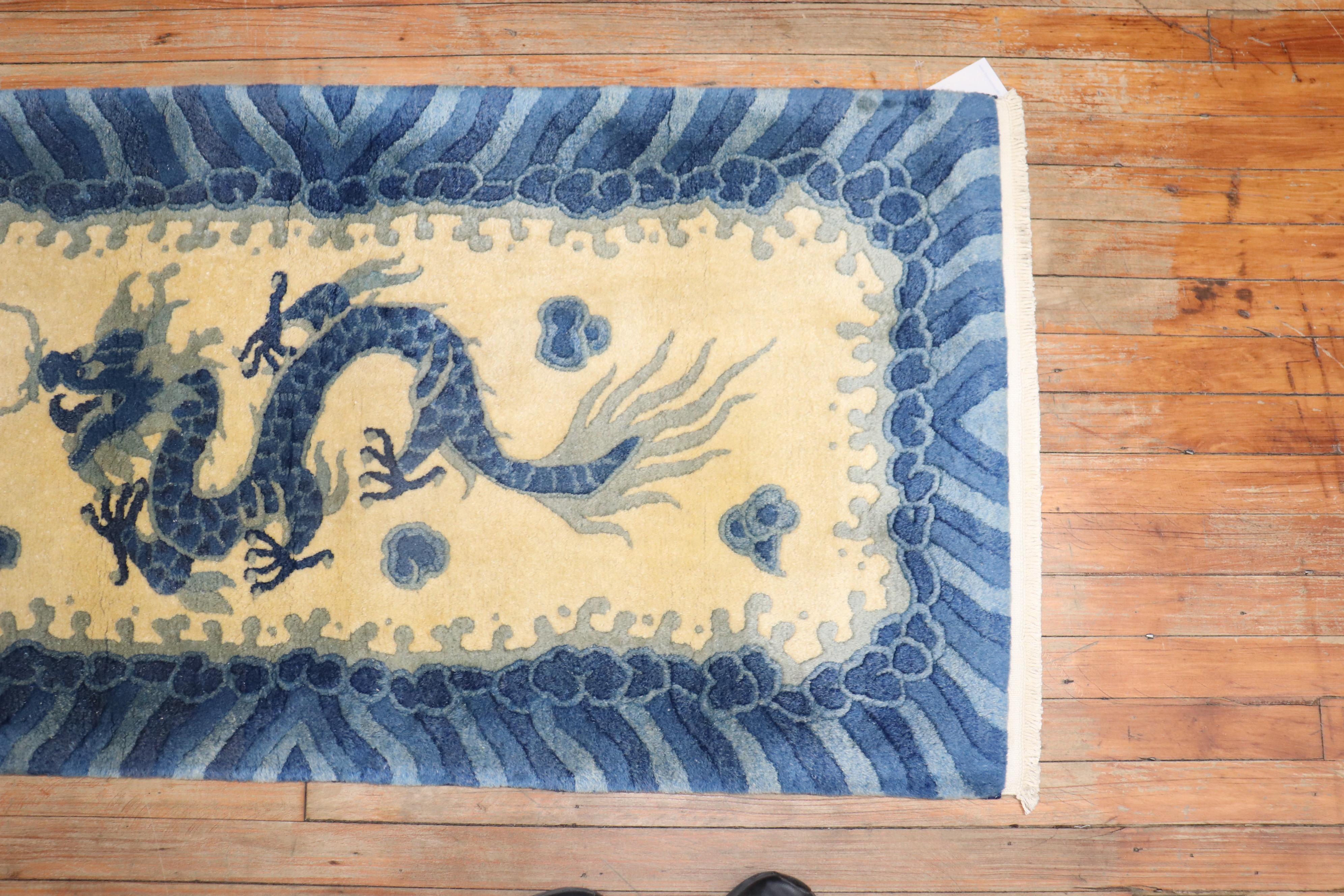 Hand-Knotted Dragon Chinese Rug For Sale