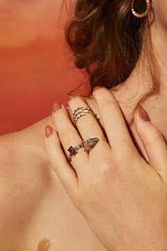 Dragon Chlaw Ring in 14k Rose Gold with white Diamond