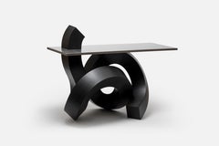 Dragon Console Table or Hallway Table Black Dyed Plywood and Aluminium