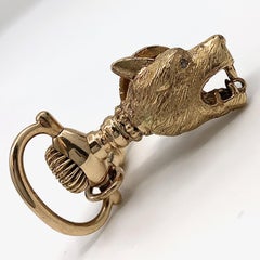 breloque ou pendentif "chien-dragon" en or jaune 18 carats avec yeux en diamant