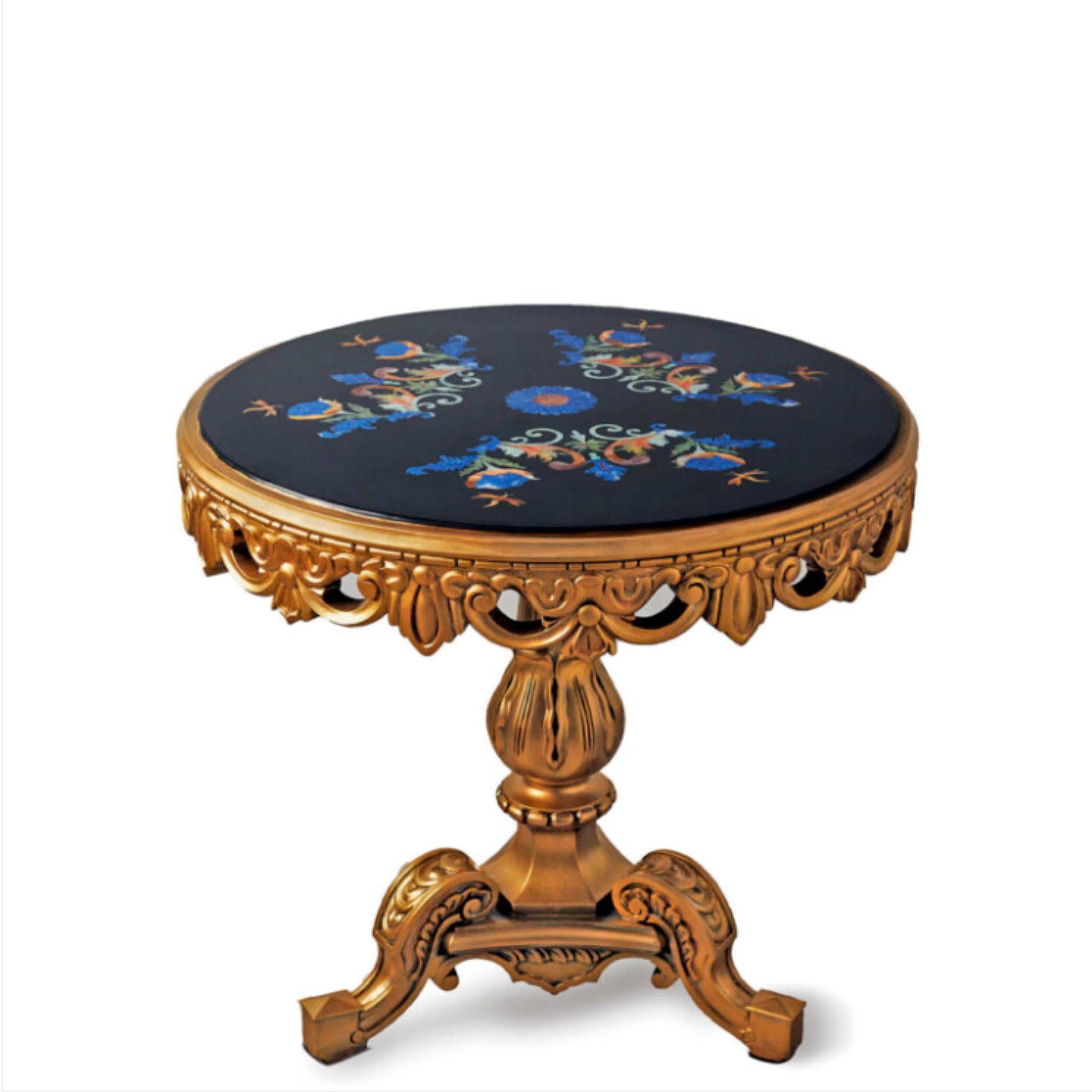 Dragon fly garden foyer table by Studio Lel
Dimensions: W 91.5 x D 91.5 x H 76 cm
Materials: Lapis lazuli, marble, wood, jade.

These are handmade from semiprecious stone and marble in a small artisanal workshop. Please note that variations and