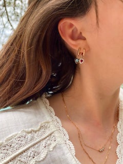 Dragon Heart Earring 'Single' with Blue Topaz & Black Enamel