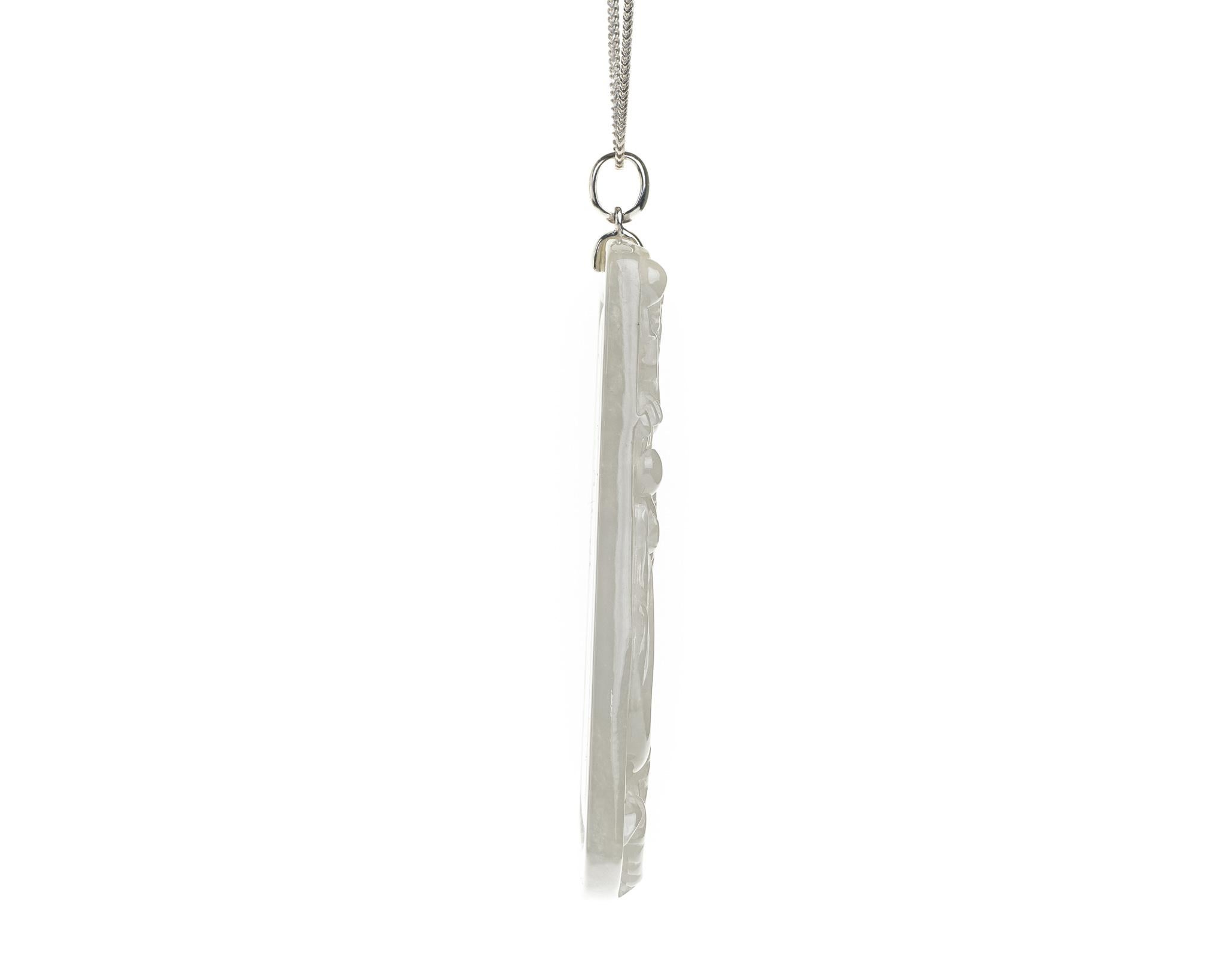 Pendentif dragon jaune clair et jadéite glacée, certifié non traité Neuf - En vente à San Francisco, CA
