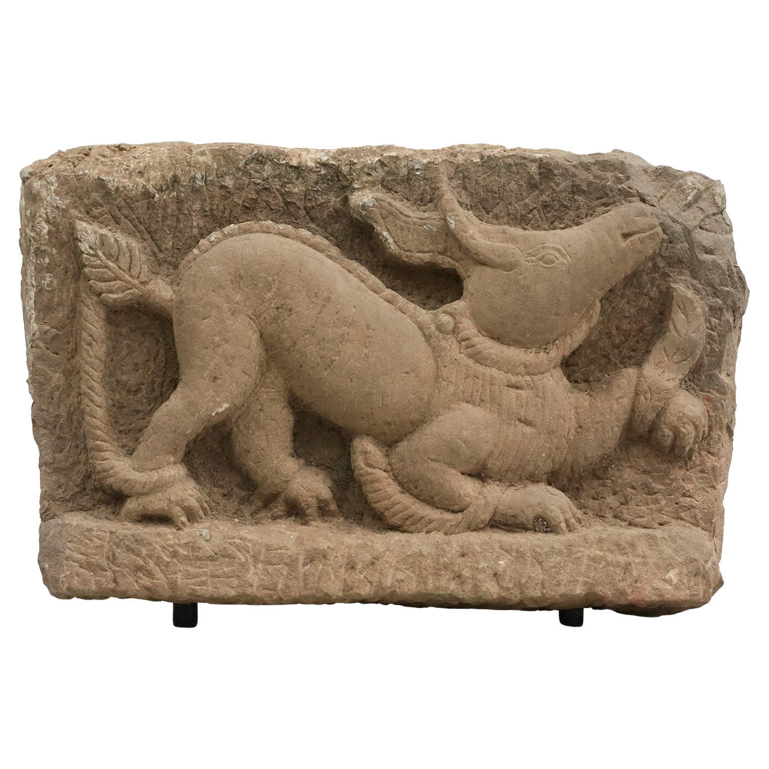 Dragon "Mythical Beast" Sandstone Relief For Sale