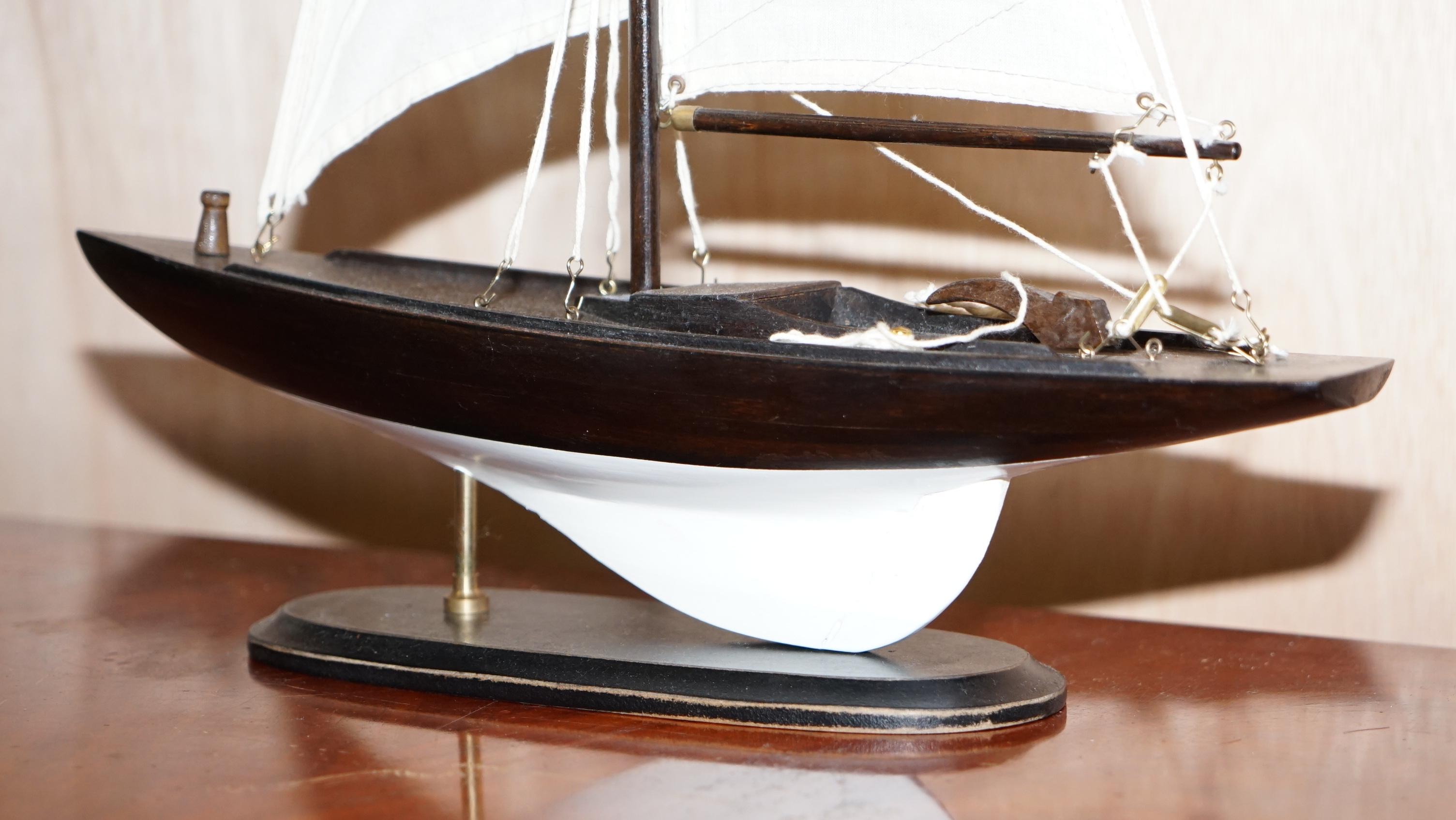 large wooden sailboat model