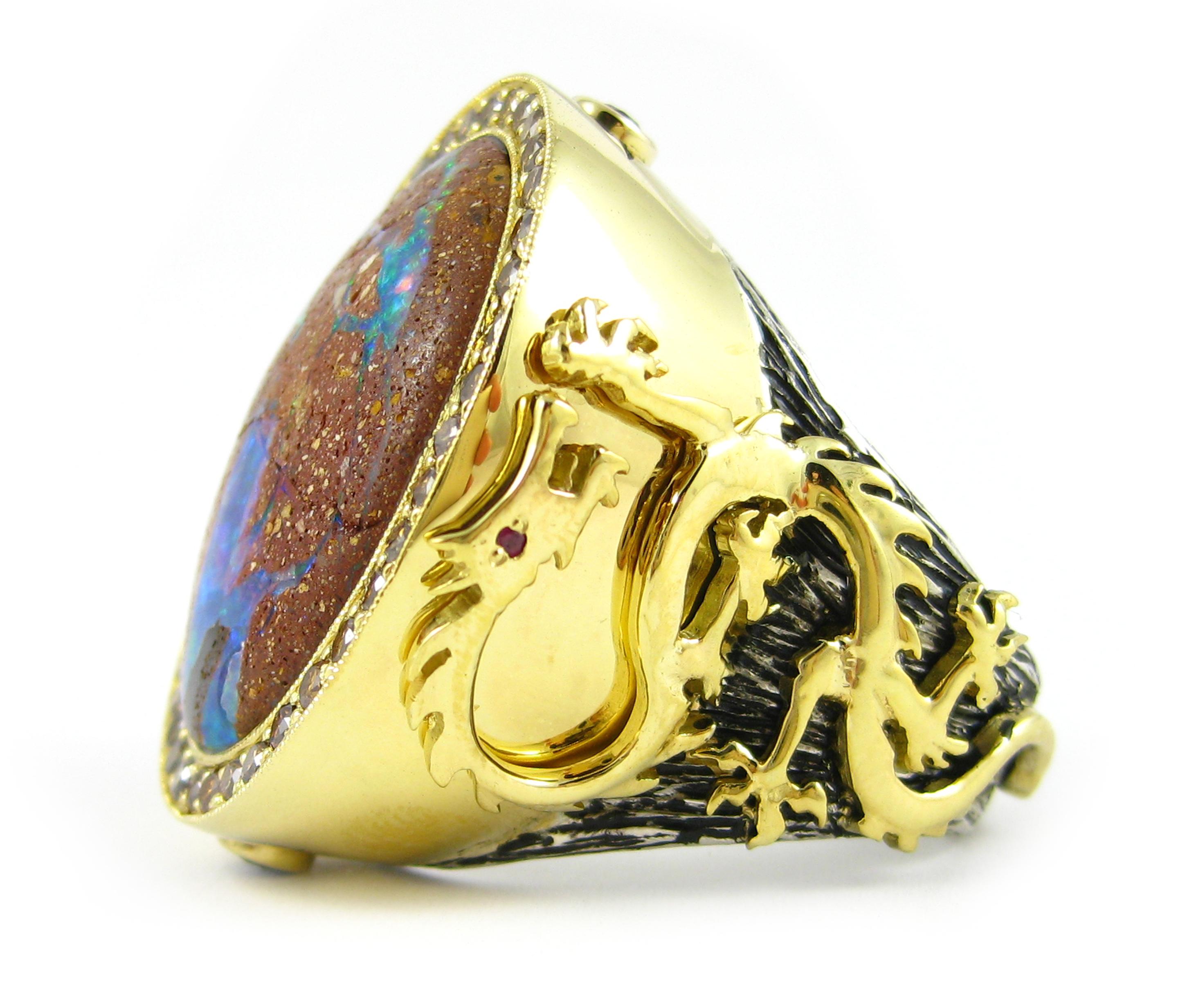dragon fire opal ring