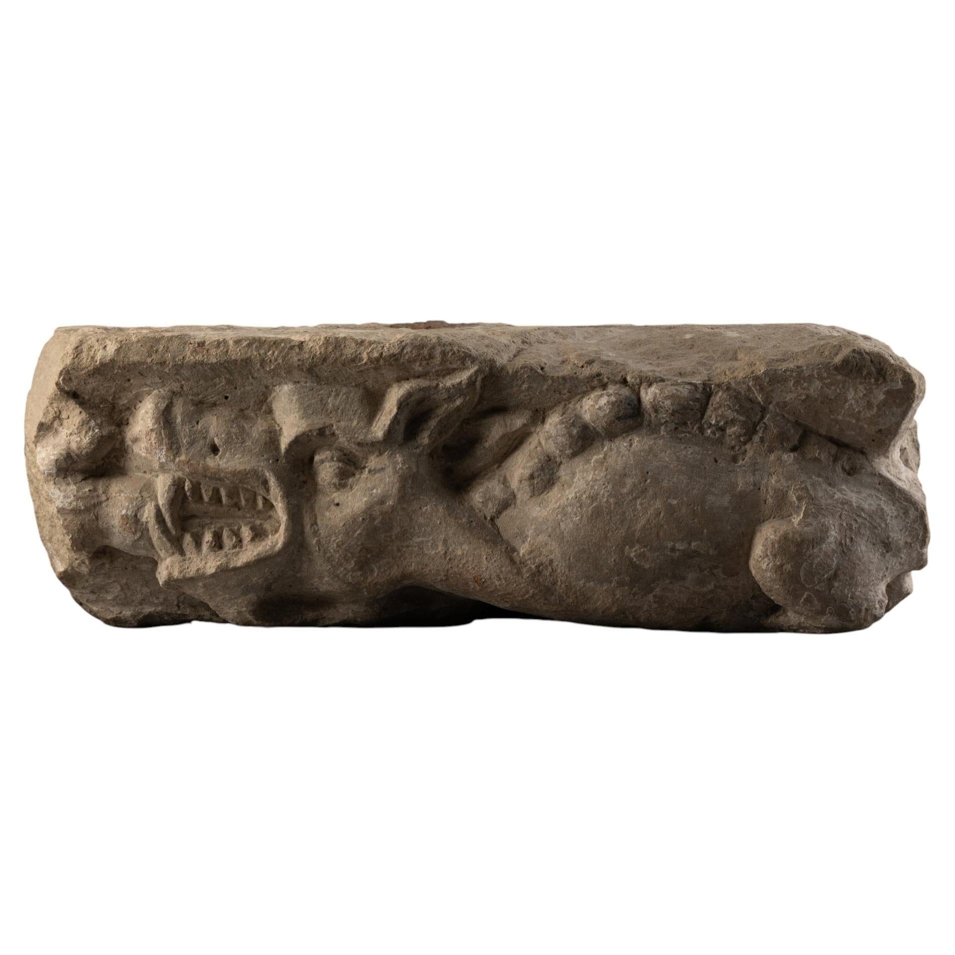 Dragon relief - North of France, 14th century For Sale