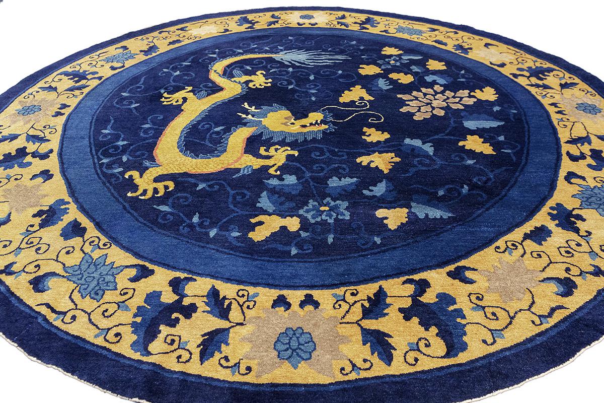 Drachenteppich Runde Form Peking (Chinesisch) im Angebot