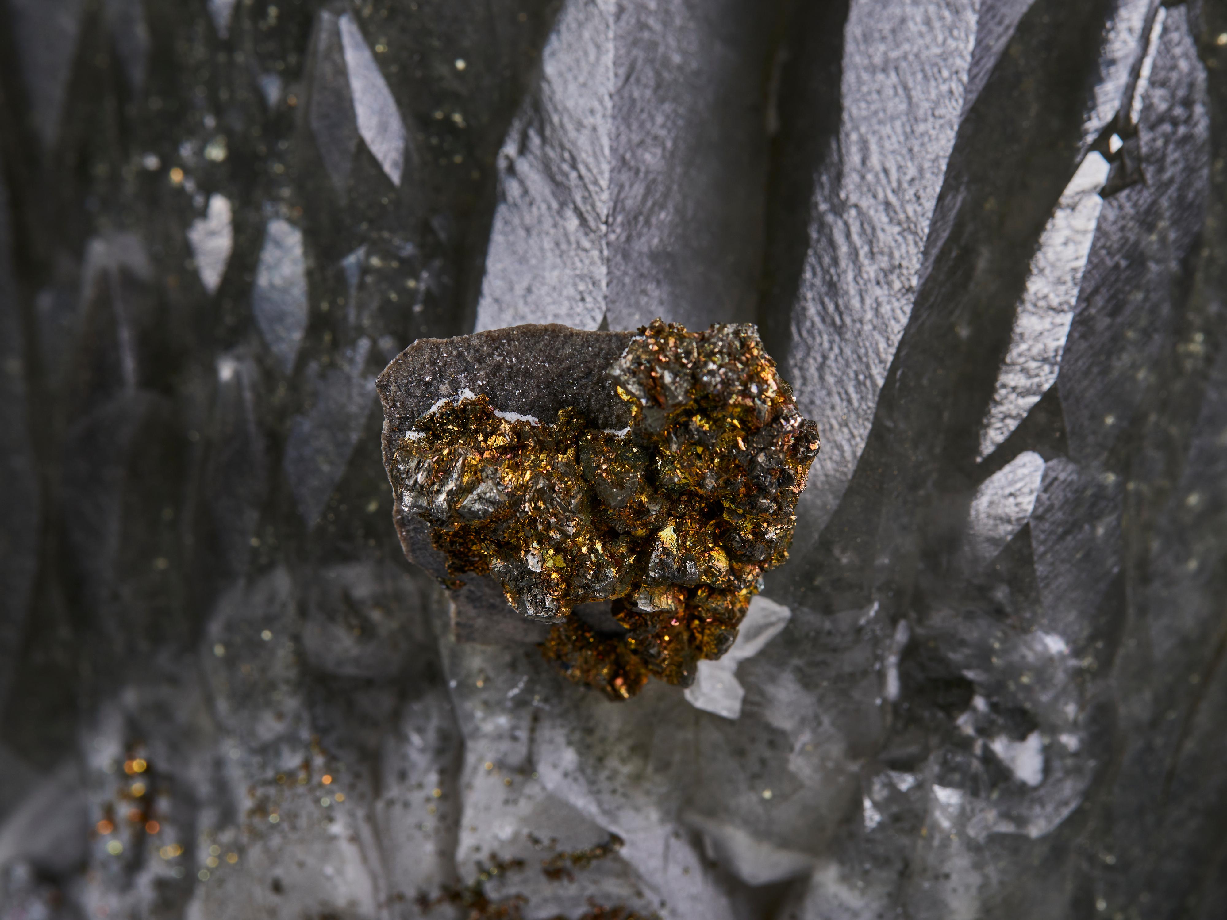Dragon scale calcite with chalcopyrite 11
