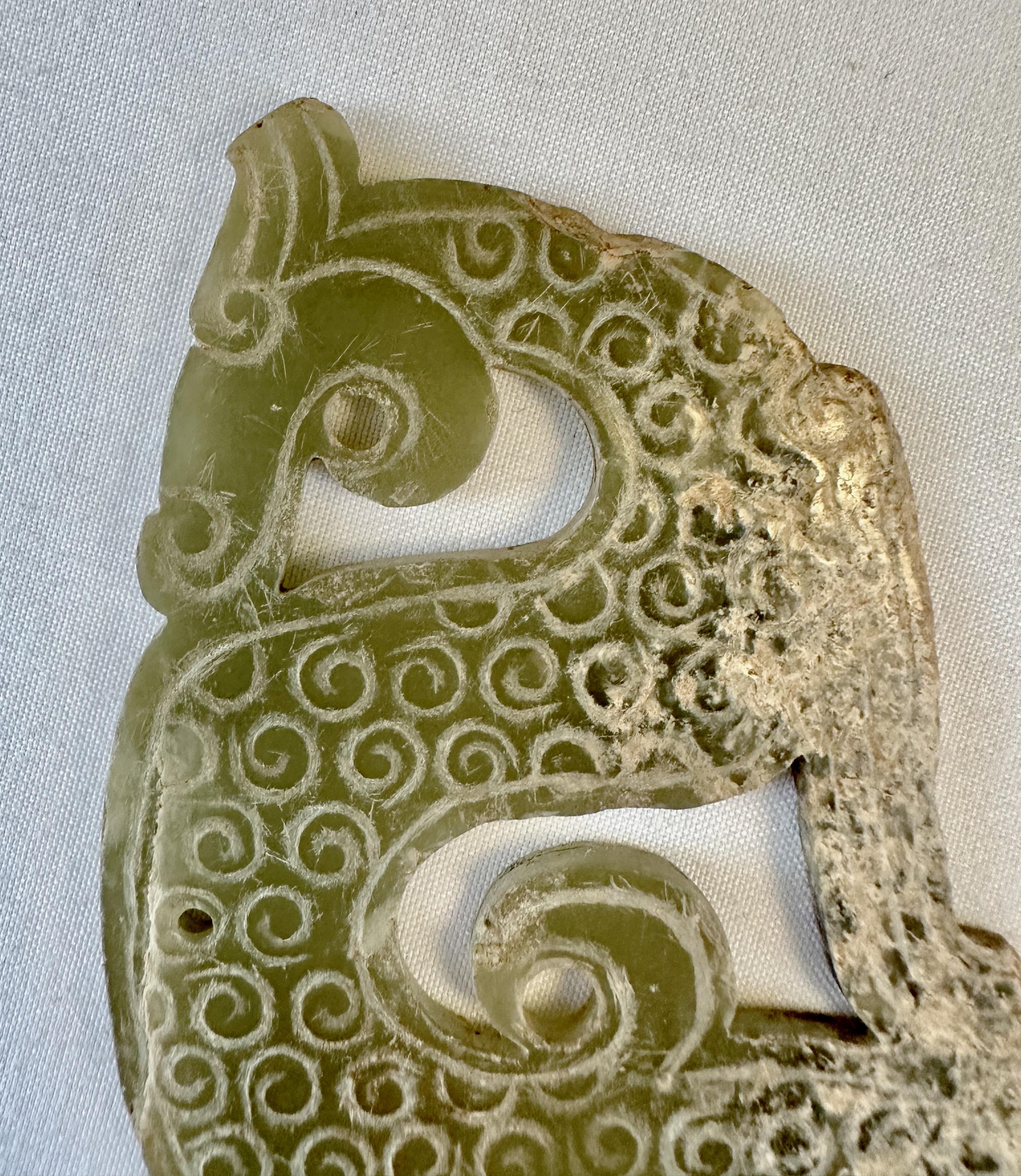 Chinese Dragon-Shaped Jade Pendant, Eastern Zhou Dynasty