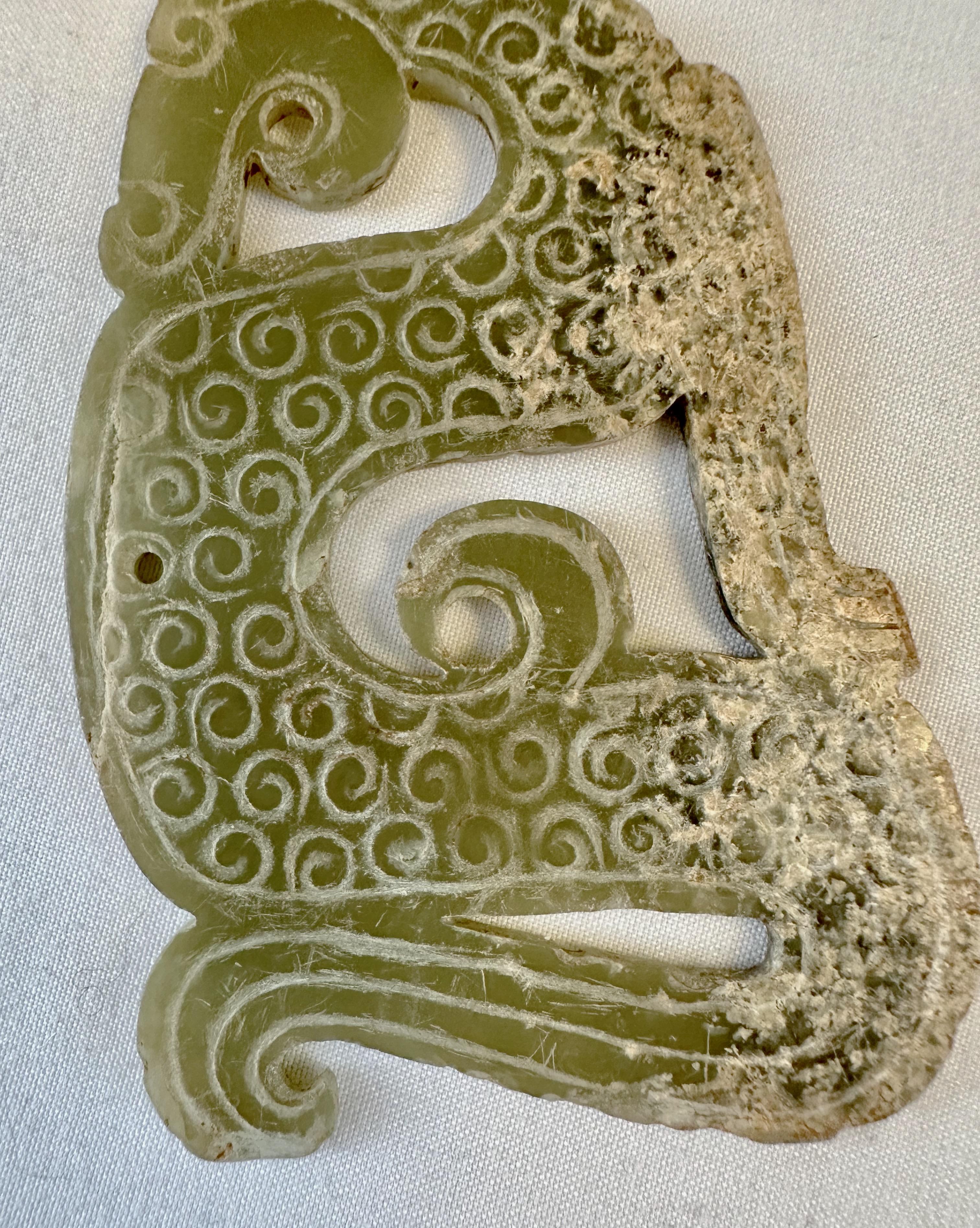 Hand-Carved Dragon-Shaped Jade Pendant, Eastern Zhou Dynasty