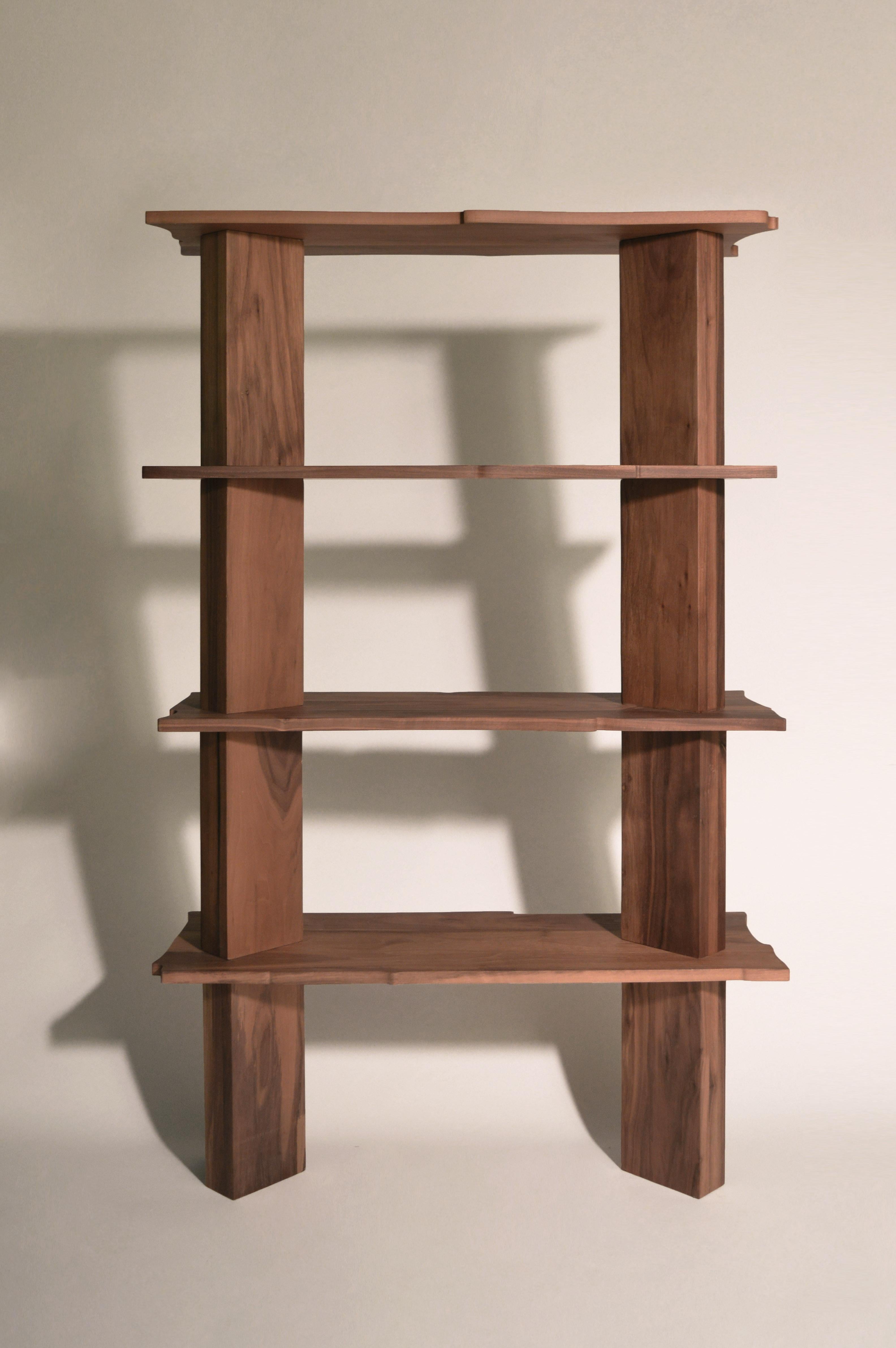 black walnut shelves