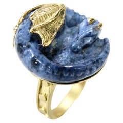 Dragon Stone Blue Prayer Ring