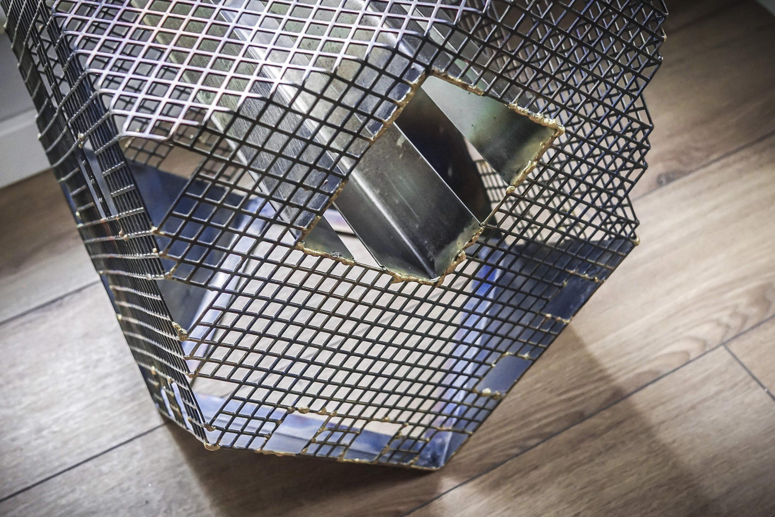 Table d'appoint Anadora Lupo en acier inoxydable faite à la main en vente 1