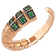 Dragon Tail Open Ring in Rose Gold and Savorite