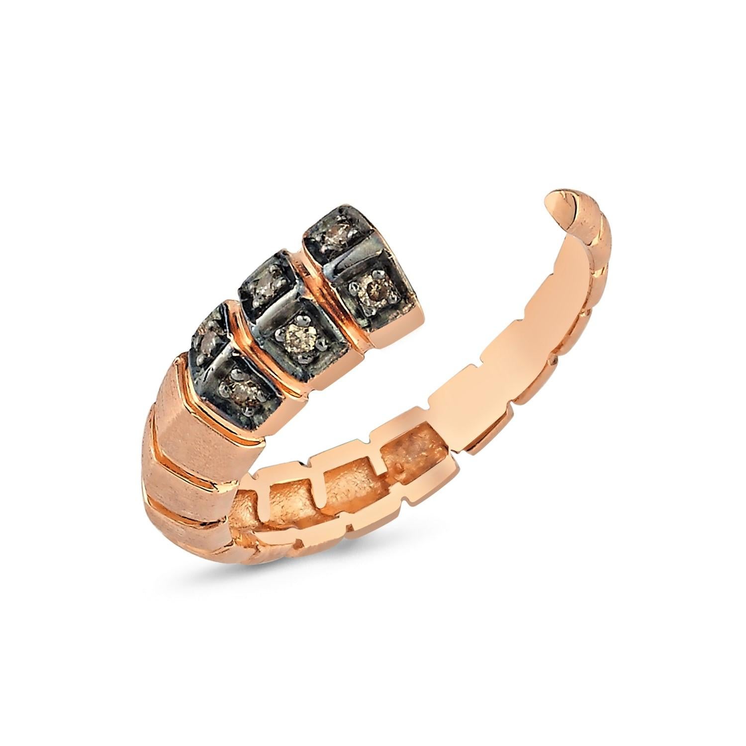 Dragon Tail Open Ring İn Rose Gold With Cognac Diamond By Selda Jewellery

Additional Information:-
Collection: Dragon Lady Collection
14k Rose Gold
0.06ct Cognac Diamond