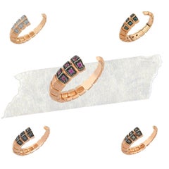 Dragon Tail Open Ring in Rose Gold with Pink Sapphire
