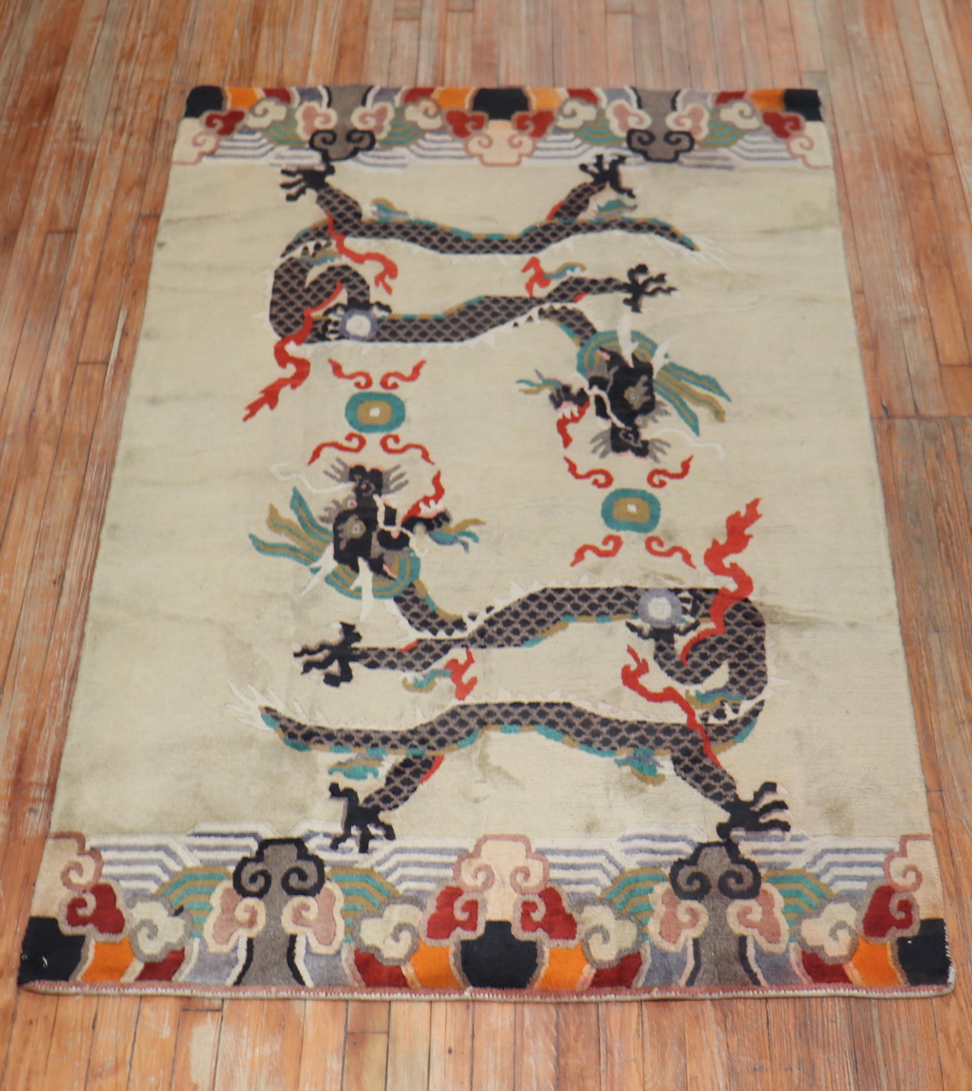 Tibetischer Vintage-Teppich im Vintage-Stil im Angebot 3