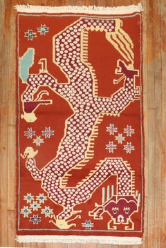 Tappeto tibetano Dragon Vintage