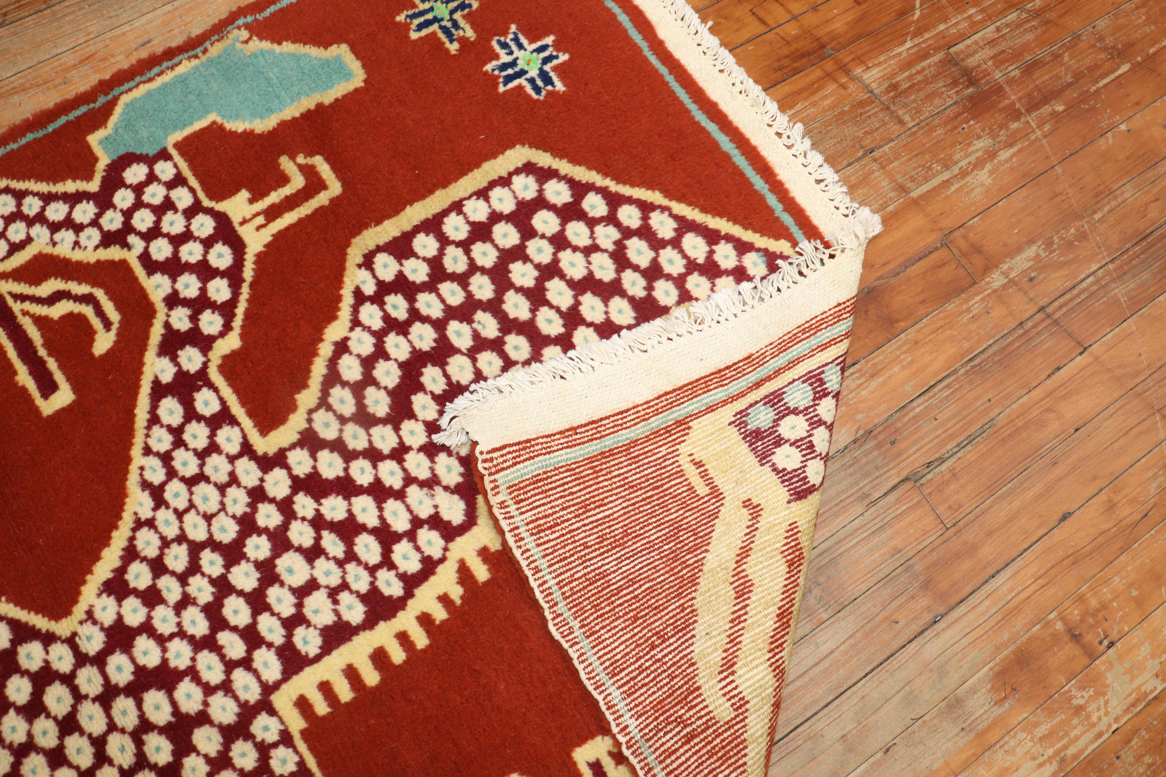 Dragon Vintage Tibetan Rug In Good Condition For Sale In New York, NY