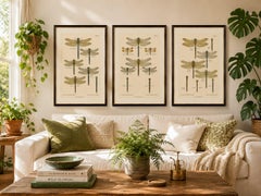 Dragonflies of Central Europe, Set of Three Color Lithographs, 1908
