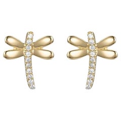 Ohrstecker mit Libellen aus 14 Karat Gold mit Diamanten