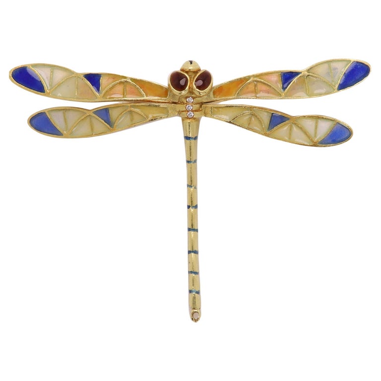 Dragonfly Brooch Pin Necklace Enamel 18 Karat Gold 'Pendant' For Sale at  1stDibs | how to pin a dragonfly, firefly brooch