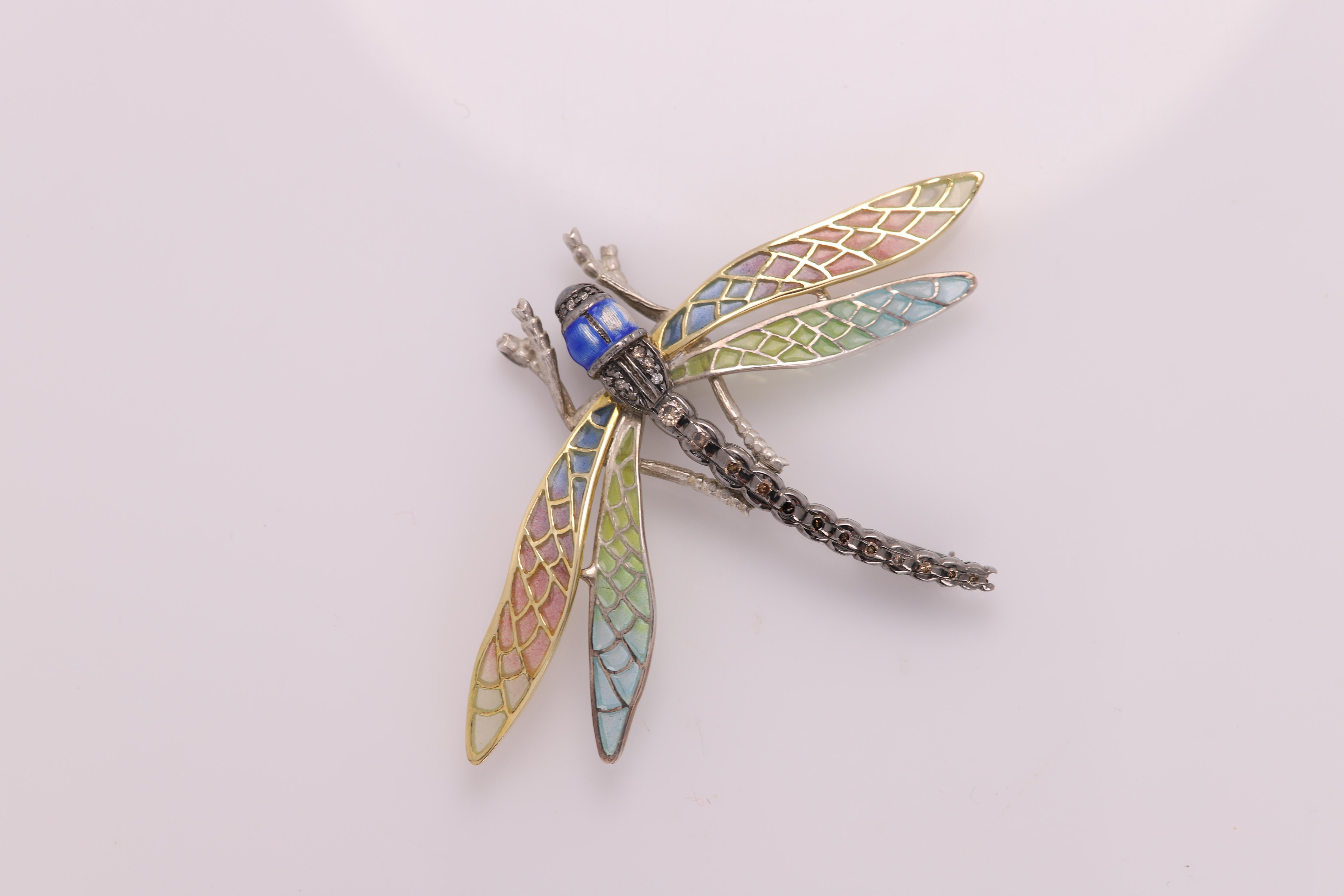 vintage dragonfly brooch