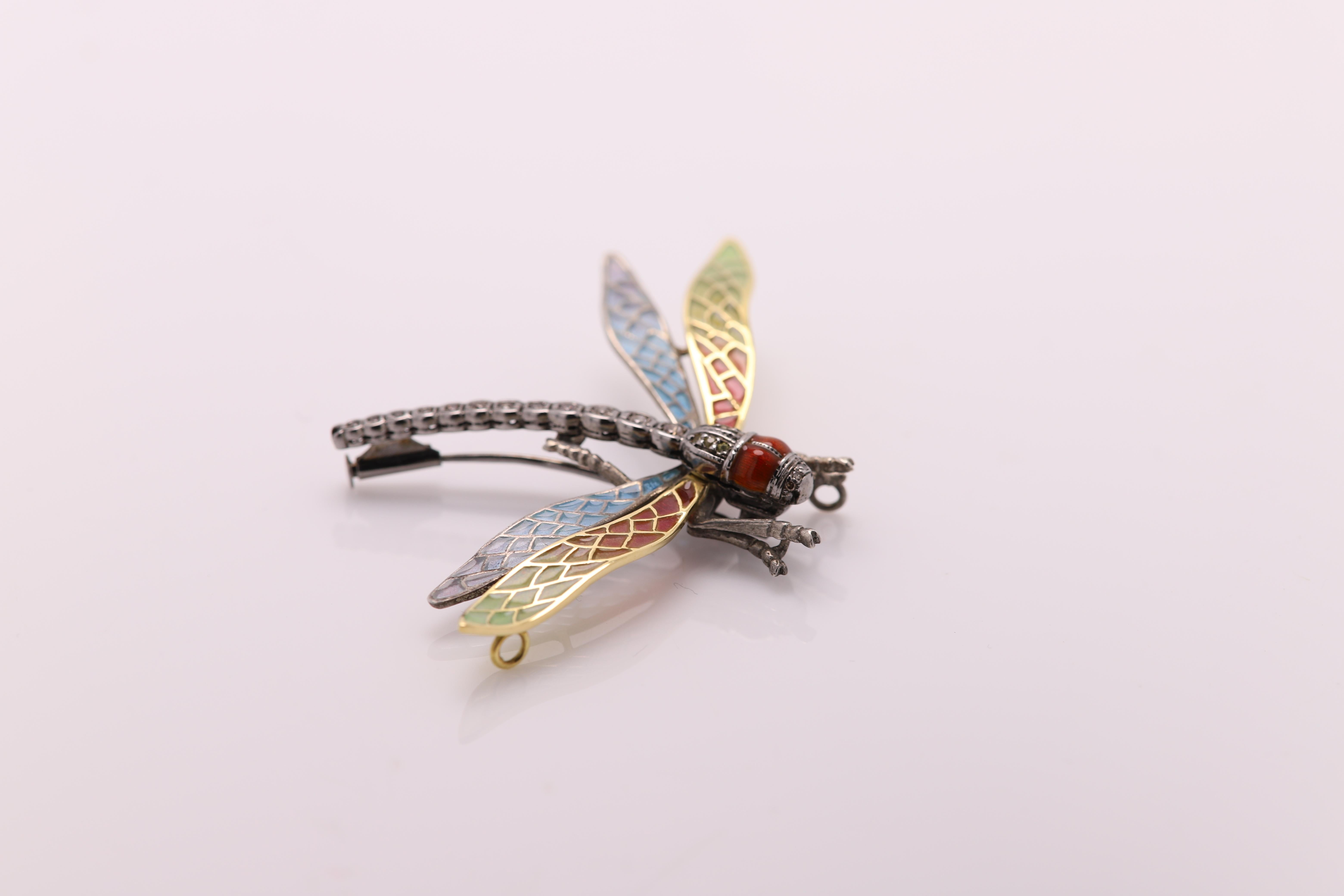 silver dragonfly brooch