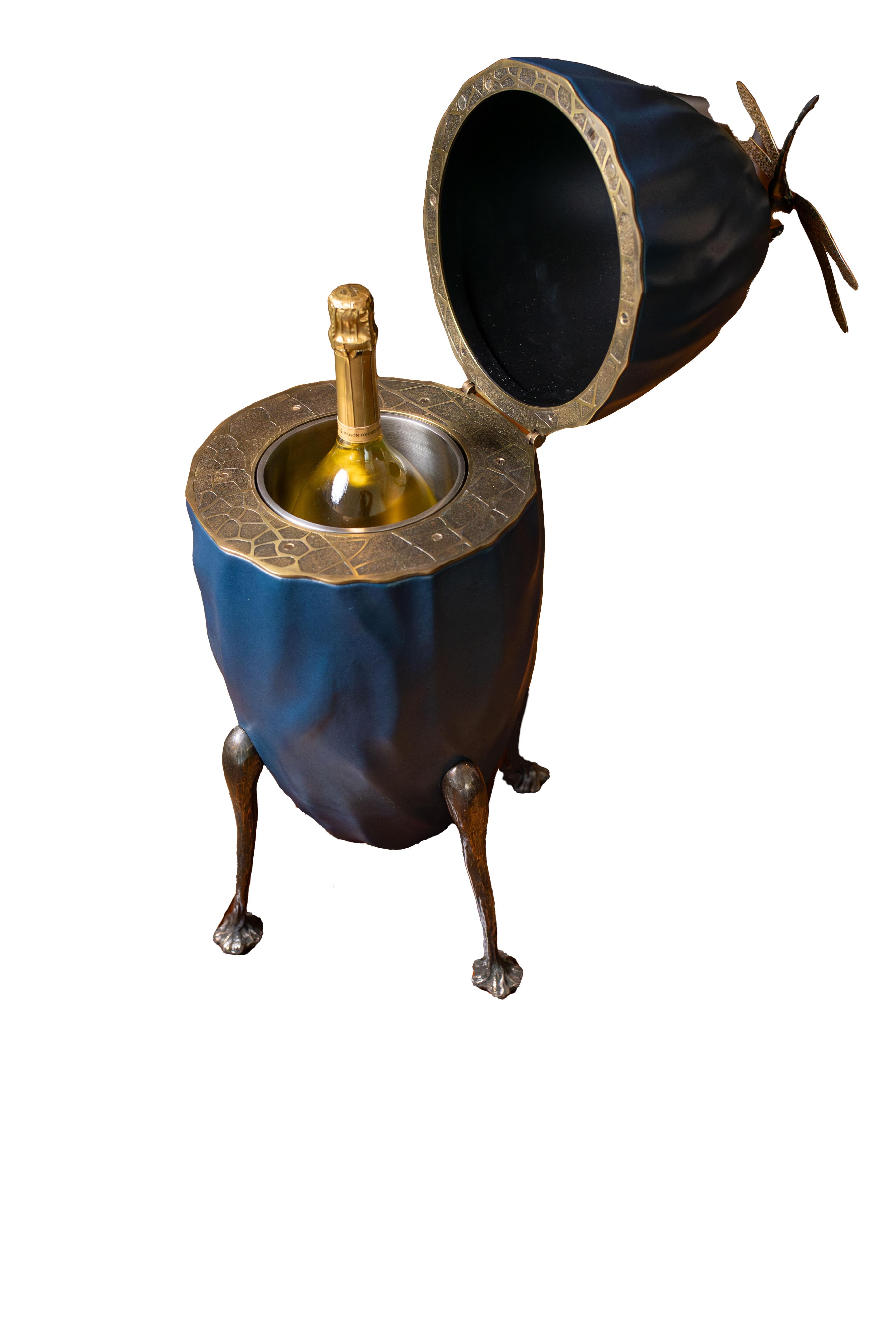 Eiskübel mit Libellenkühler für Champagner Magnum (1,5L) und Wein im Angebot 8