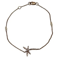 Dragonfly Dragon Fly 14K Rose Gold Chain Diamond Station Bracelet