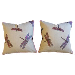 Dragonfly Embroidered Throw Pillows