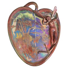 Dragonfly & Fairy Art Nouveau Plaque by Delphin Massier