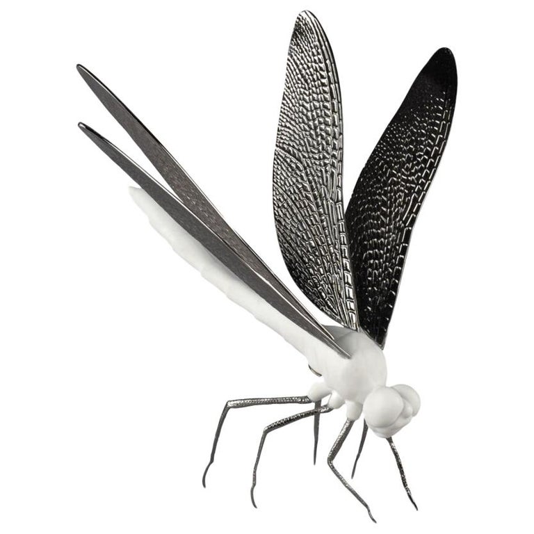 Dragonfly Figurine, Matte White For Sale