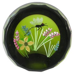 Dragonfly Garden Art Glass Paperweight Decorative Object Signed from Scotland
