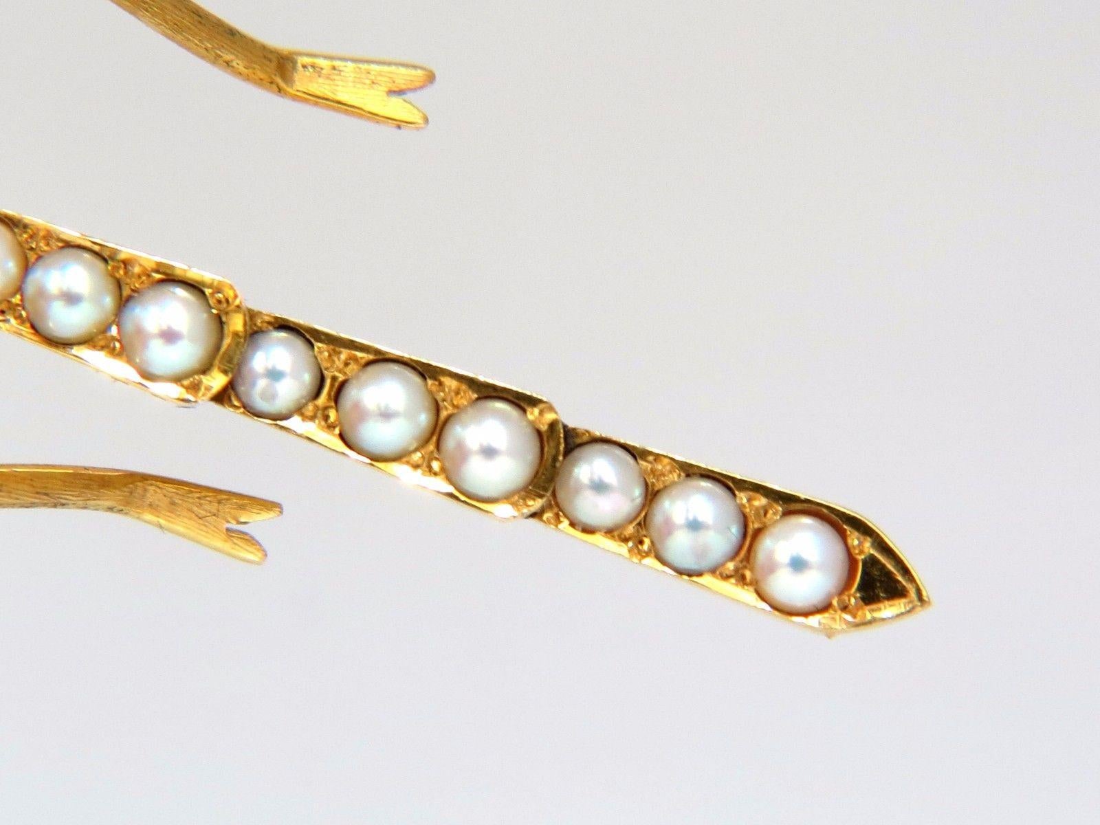 Dragonfly Important Art Deco Style 18 Karat Natural Pearls Blackstar Brooch Pin For Sale 4