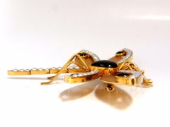 Dragonfly Important Art Deco Style 18 Karat Natural Pearls Blackstar Brooch Pin*