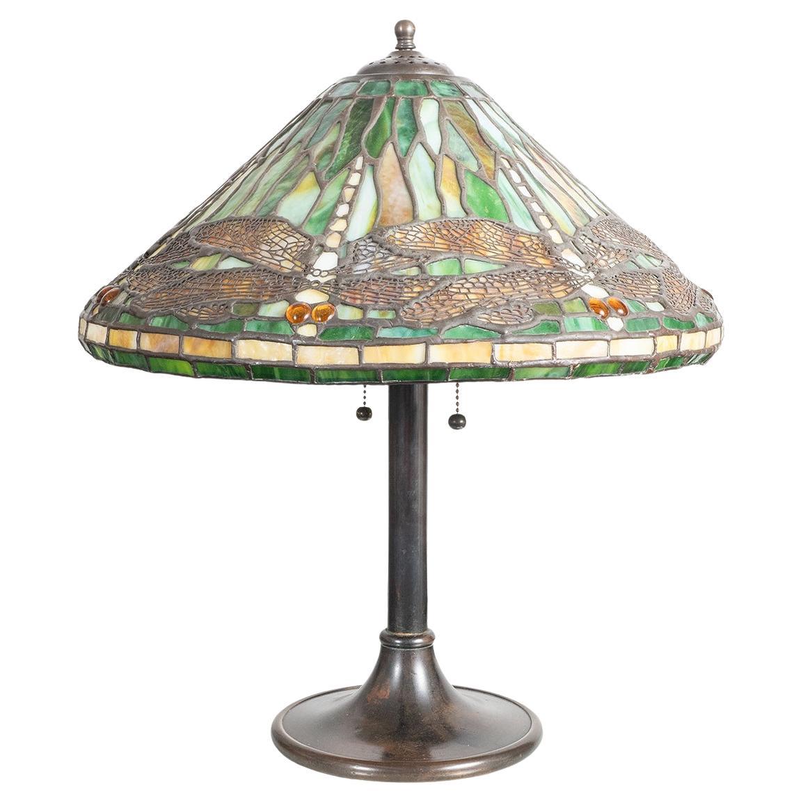 Dragonfly Motif Table Lamp in the Style of Lalique For Sale