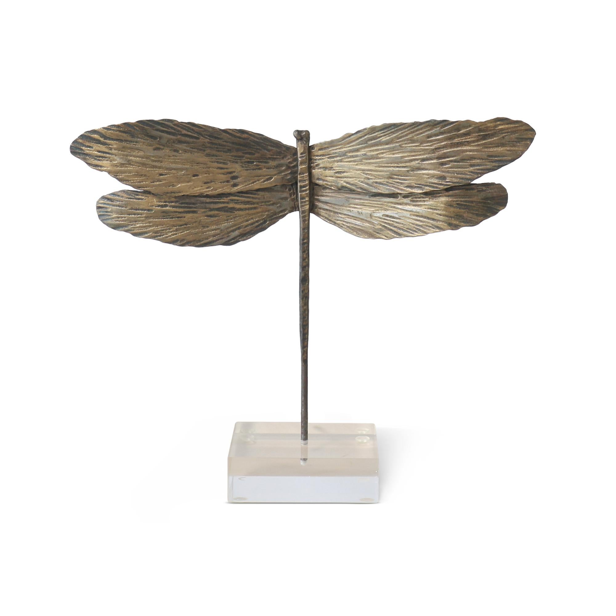 Welded Dragonfly on Acrylic Tabletop Accessory For Sale