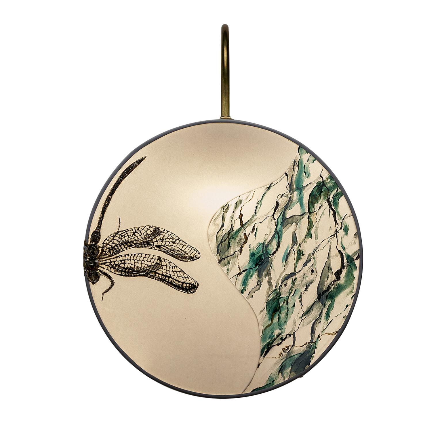 Dragonfly Pattern Sconce Lamps Handmade Velvet and Natural Brass, Marbled-Effect In New Condition For Sale In Campolongo Maggiore, IT