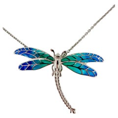 Dragonfly pendant necklace enamel pendant 925 ss