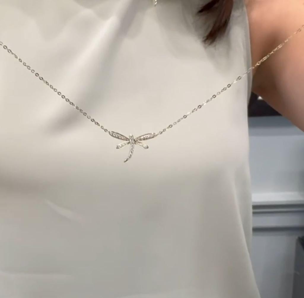 Diamant-Libellen-Halskette aus 14K Gelbgold im Angebot 2