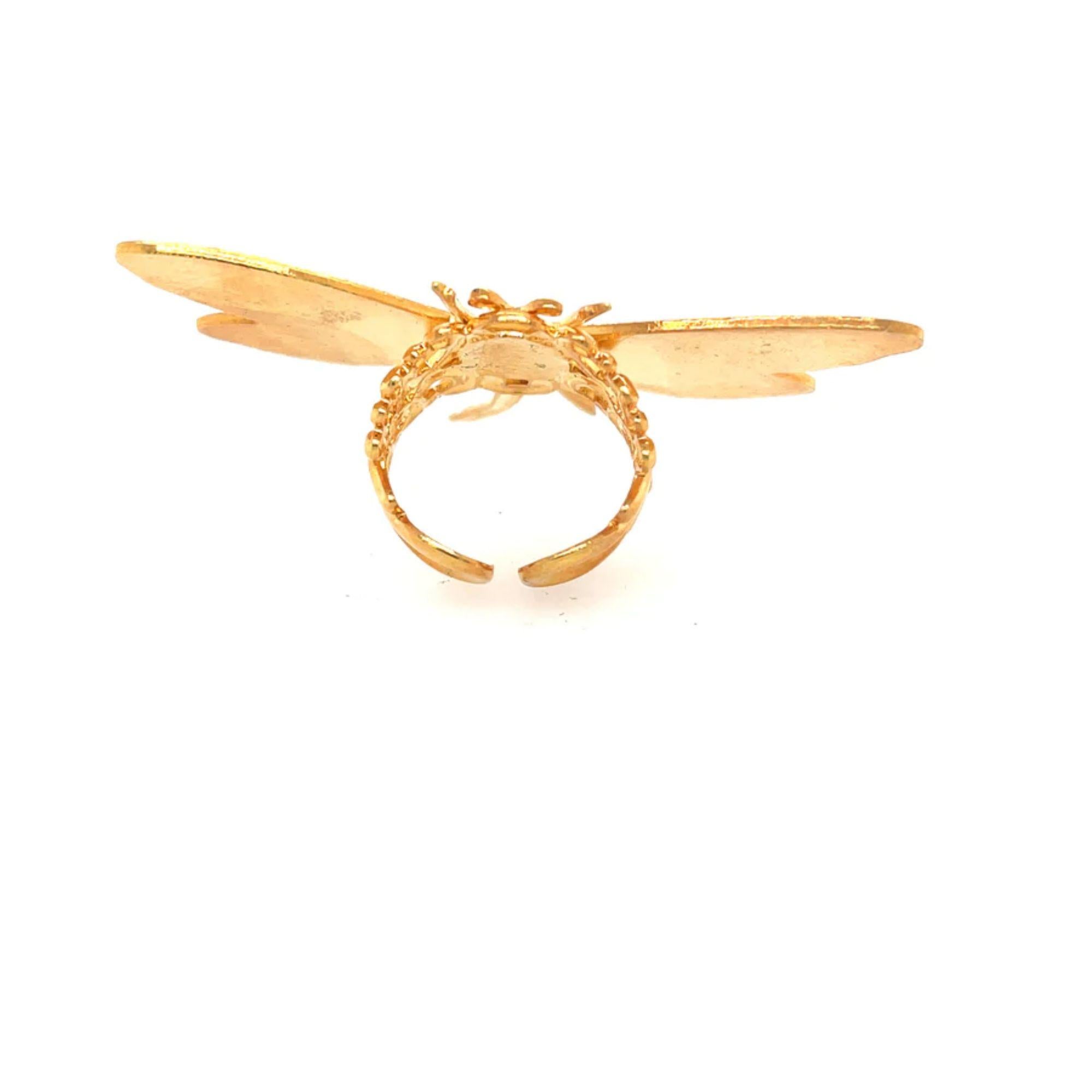 Part of the Mordekai enchanted forest collection, this stunning ring is a great start for your Mordekai collection. Made in America.Plated on Brass

Additional Information:
Material: Gold, Brass
Dimensions: W 2.25 x L 0.625 x H 1in 
Diameter: 0.625