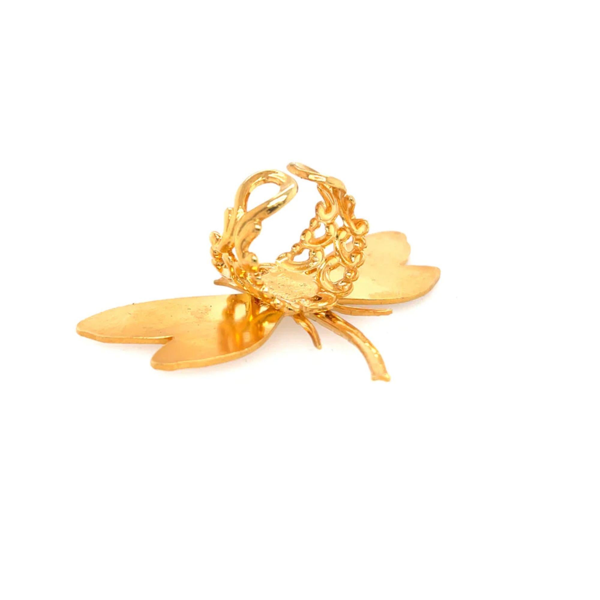Dragonfly Ring in Gold Plated on Brass In New Condition For Sale In Miami Beach, FL