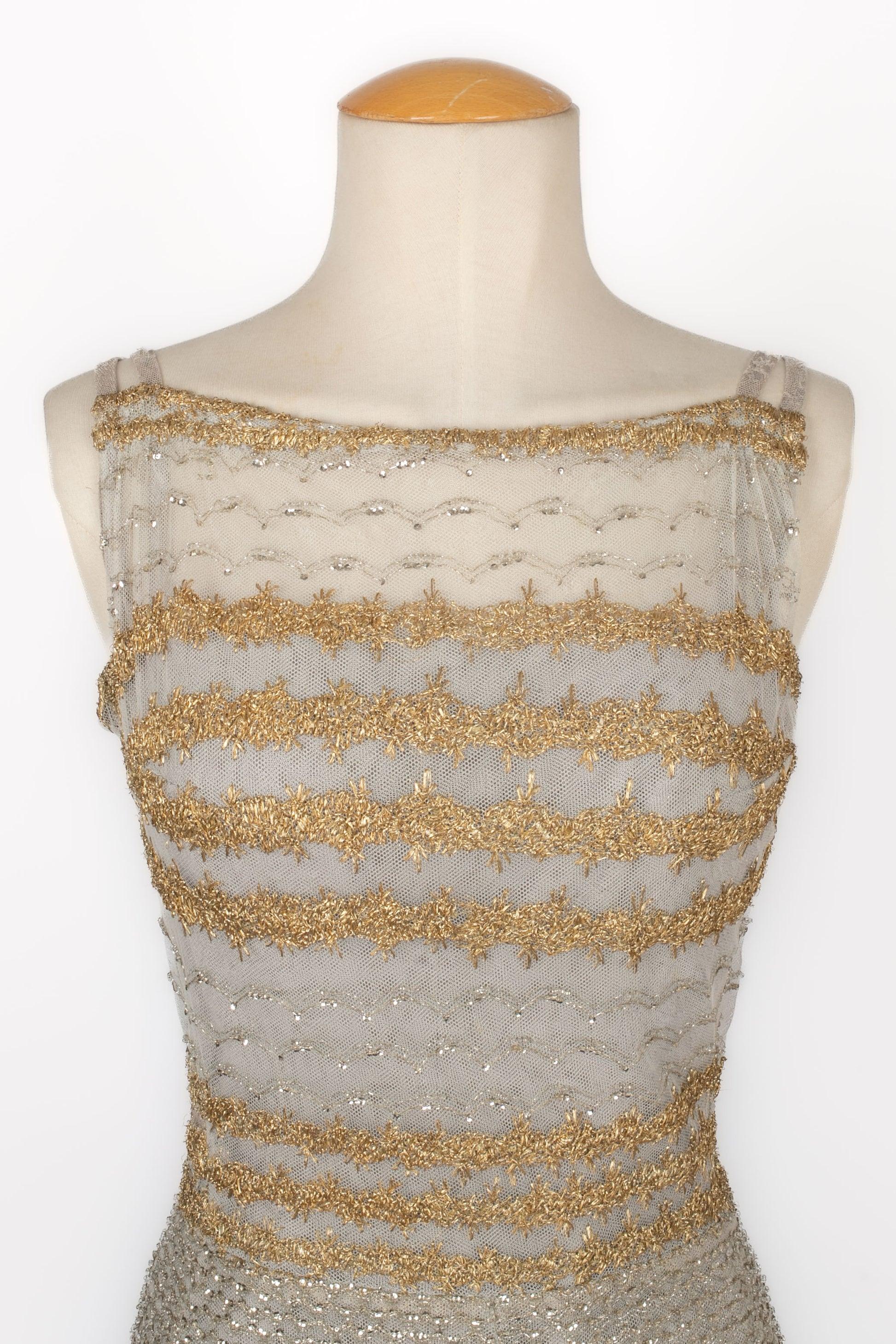 Dragoni Venezia Vintage Tulle Dress Haute Couture, 1950s For Sale 1
